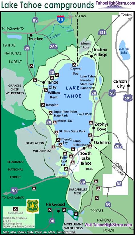 Lake Tahoe Camping RV Parks and Trailer Parks