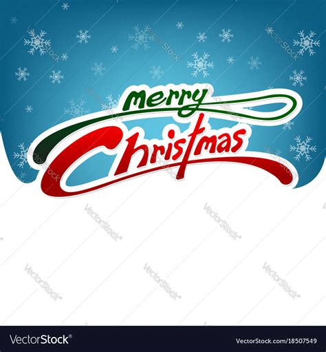 Merry christmas card white and blue background Vector Image