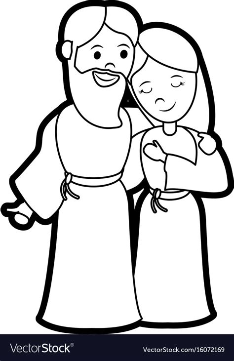 Mary And Joseph Clipart Black And White