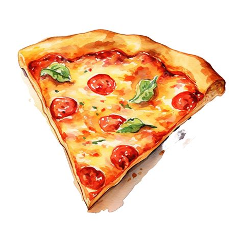 Slice Of Pizza Watercolor Painting, Food, Watercolor, Pizza PNG ...