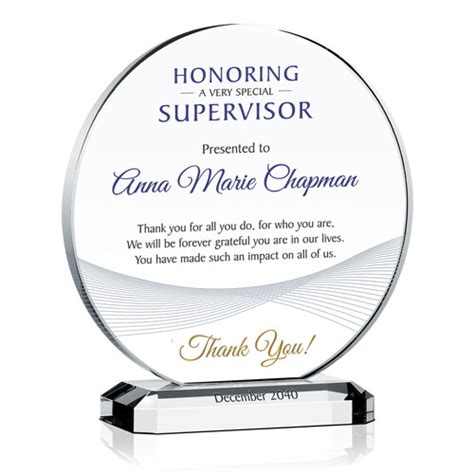 Personalized Crystal Circle Award Plaque For Appreciation,, 46% OFF