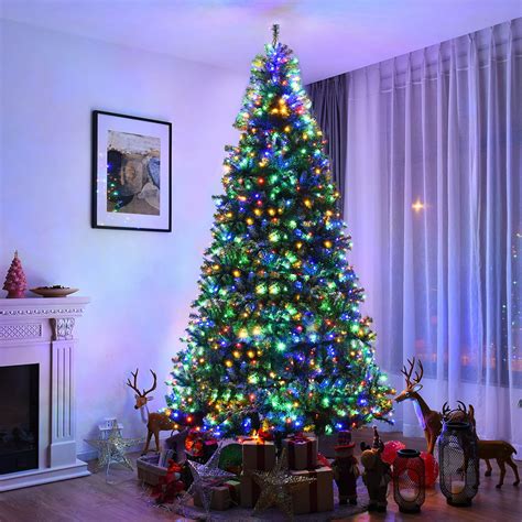 Costway 9Ft Pre-Lit Artificial Christmas Tree Hinged 1000 LED Lights ...