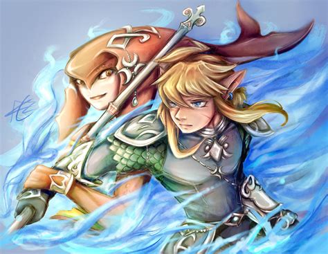 [BotW] Mipha and Link fanart by me : r/zelda