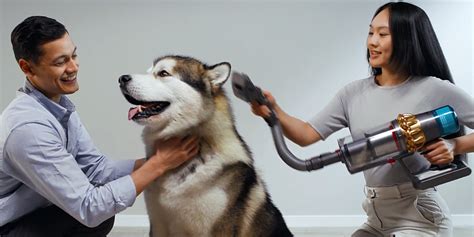 dyson grooms fluffy pets with vacuum kit for no-mess cleaning