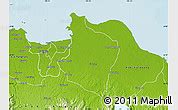 Shaded Relief Map of Kab. Bekasi