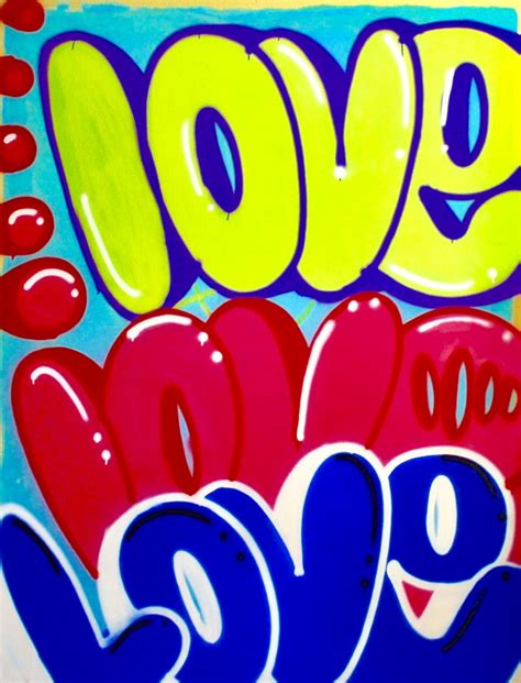 Large Love 72″ x 57′ graffiti signed street art spray paint modern contemporary pop art NYC ...