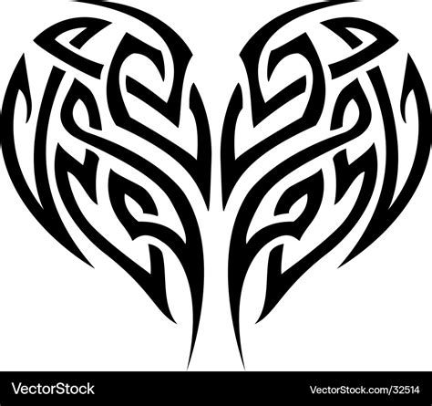 Tribal tattoo heart Royalty Free Vector Image - VectorStock