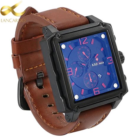 Aliexpress.com : Buy Lancardo 2017 Sport Men Square Watches Men Calendar Leather Band Quartz ...