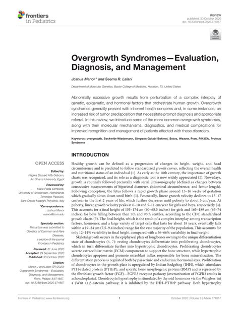 (PDF) Overgrowth Syndromes—Evaluation, Diagnosis, and Management