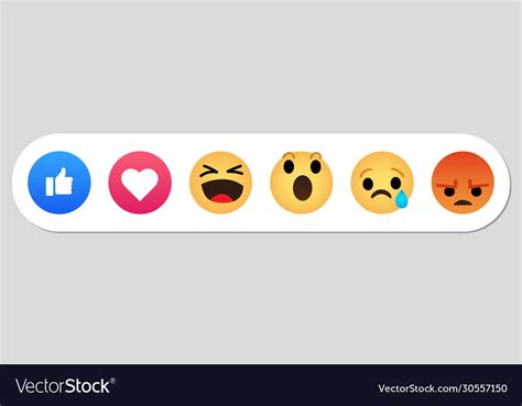 Emoji facebook reactions icon Royalty Free Vector Image