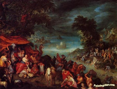 The Flood With Noah's Ark Artwork By Jan Bruegel The Elder Oil Painting ...