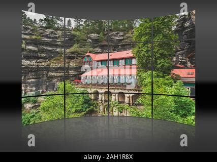 Falcon's nest and Pravcicka brana, Bohemian Switzerland, Elbe Sandstone ...