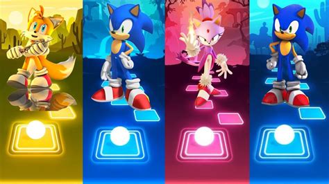 Tails vs Sonic vs Blaze vs Sonic 2 - TILES HOP EDM RUSH!! - YouTube