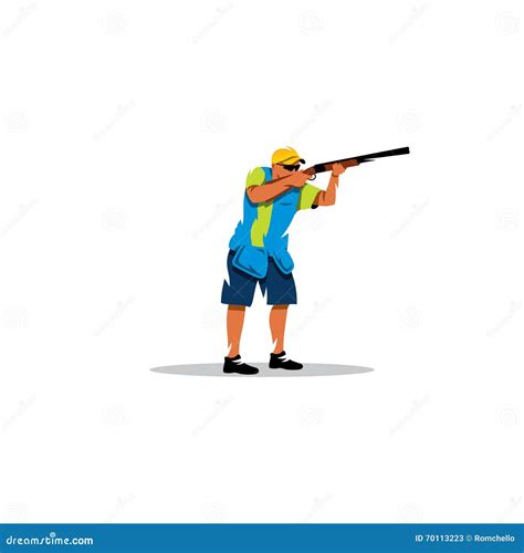 Clay Shooting. Vector Illustration. Stock Vector - Illustration of icon, hand: 70113223