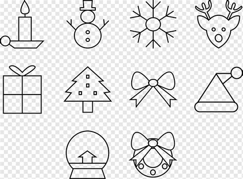 Winter christmas line icons, png | PNGWing