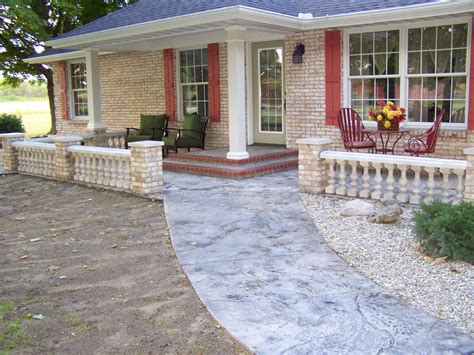 Concrete Front Porch Makeover - Baluster & Floor Designs | Front porch ...