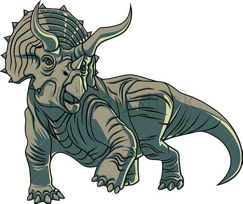 Realistic Triceratops Cartoon Clipart Vector - FriendlyStock