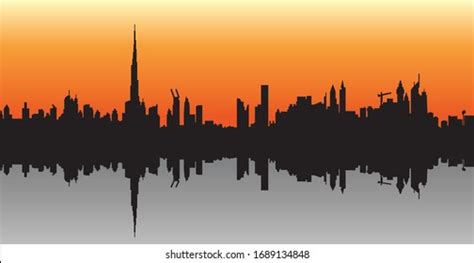 Dubai Skyline Silhouette Vector Illustration Stock Vector (Royalty Free ...