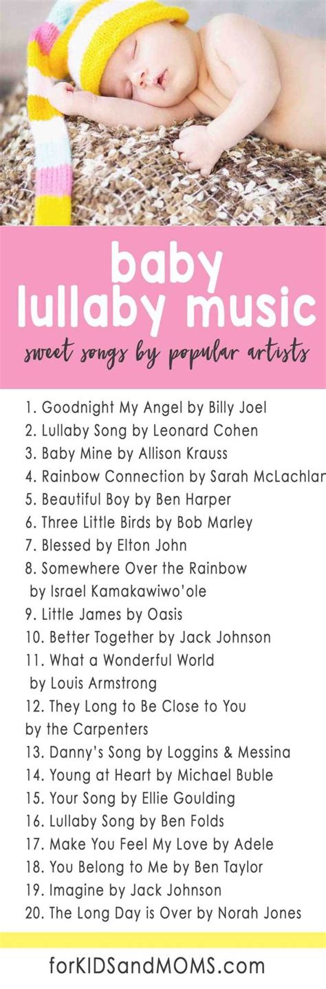 Baby Lullaby Music – 20 Sweet Songs by Popular Artists | Baby lullabies ...