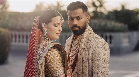 Hardik Pandya, Nataša Stanković look dreamy in custom Abu Jani Sandeep Khosla ensembles for ...