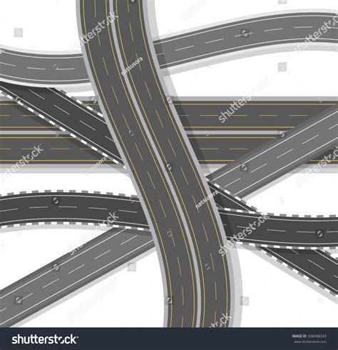 Road Top View Isolated On White Stock Vector (Royalty Free) 336008243 ...