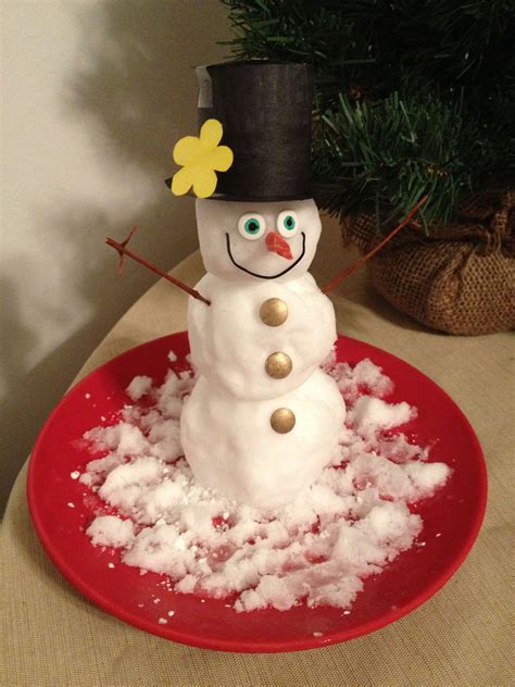 Fun Winter activity: indoor snowman! Fill a bowl with snow, take it ...