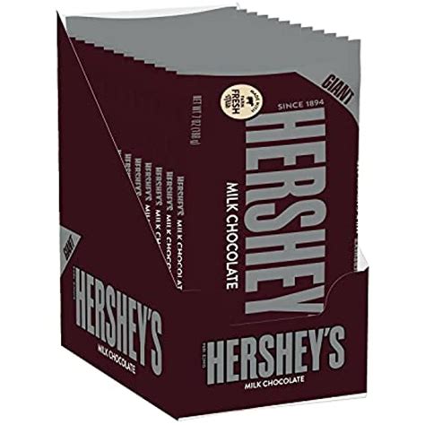 Hersheys Milk Chocolate Giant Candy Bar, Bulk, 7 Oz Bars (12 Count) - Walmart.com