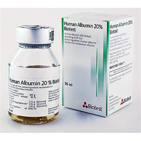 Human Albumin 20% 50 mL IV infusion Vial