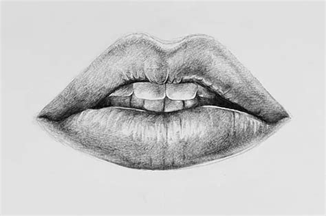 Black And White Lips Drawing | Lipstutorial.org