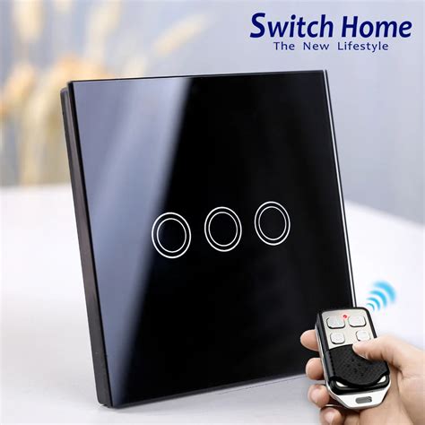 Wireless Remote Control Touch Wall Light Switch, EU/UK Standard 130V ...