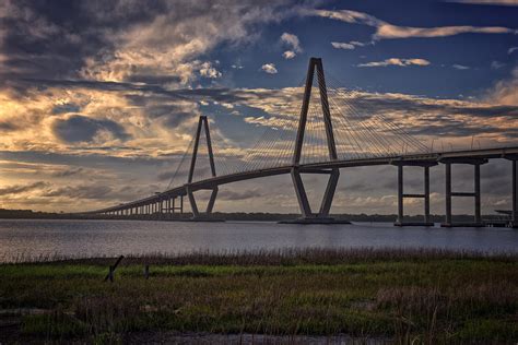 Sunset at Ravenel Bridge Photograph by Rick Berk - Fine Art America