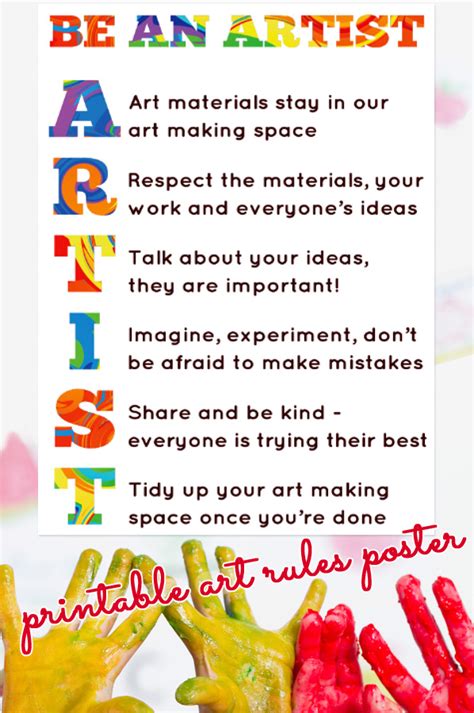 Our Art Room Rules Printable Poster