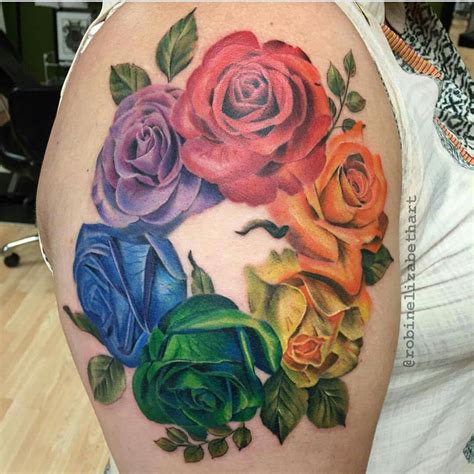 Rainbow rose tattoo | Rainbow tattoos, Rose tattoos, Rose tattoos for men