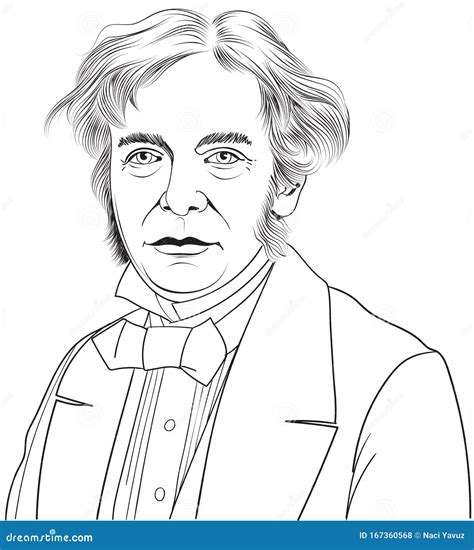 Michael Faraday Cartoon Style Portrait Vector Illustration | CartoonDealer.com #167360574