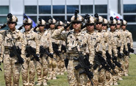 South Korean Special Forces members during pre-UAE deployment ceremony ...