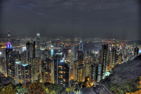 Aerial view of high-rise buildings, hong kong, victoria peak HD wallpaper | Wallpaper Flare