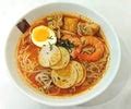 bowl of Peranakan laksa soup - Free Stock Image
