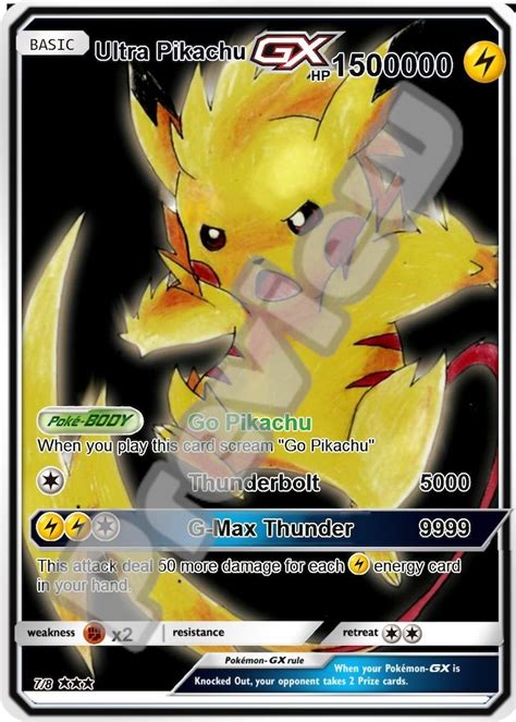 Ultra Pikachu Gx Gmax Vmax Gigantamax Ex Pokemon Card - Etsy Hong Kong