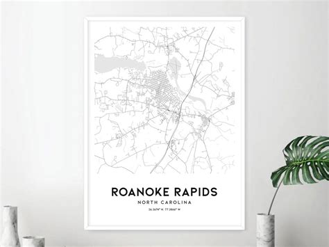 Roanoke Rapids Map Print Roanoke Rapids Map Poster Wall Art - Etsy