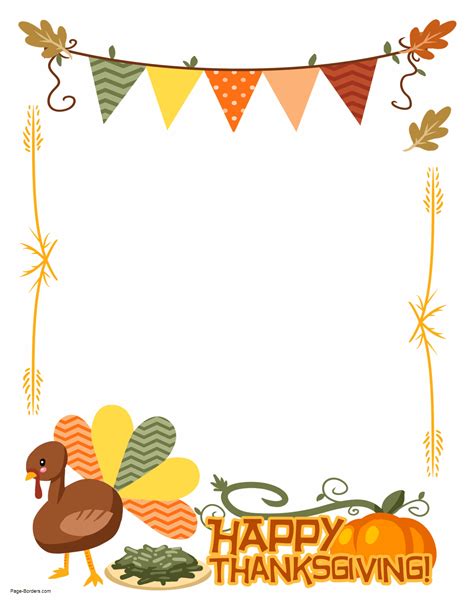 FREE Thanksgiving Border Printables | Many designs available ...