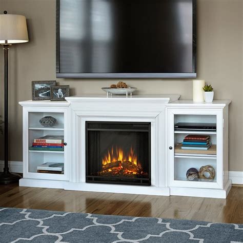 Real Flame 72-in W White Led Electric Fireplace at Lowes.com