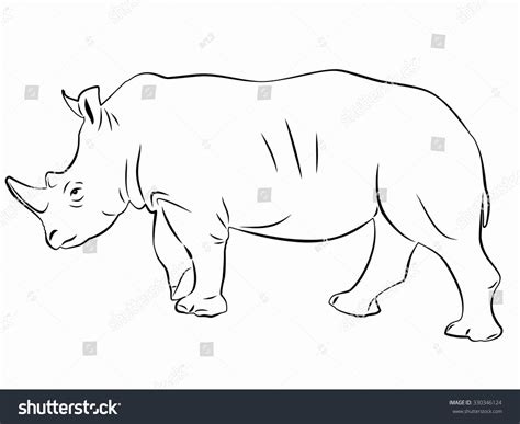 Rhino Silhouette Isolated Black White Sketch Stock Vector (Royalty Free) 330346124 | Shutterstock