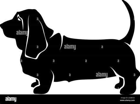 Basset Hound Clipart Black And White - img-brah