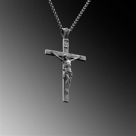 Silver Jesus Pendant Men Jesus Christ Necklace Crucifix - Etsy