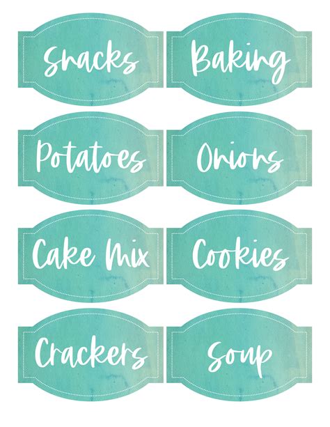 Blank Free Printable Kitchen Pantry Labels