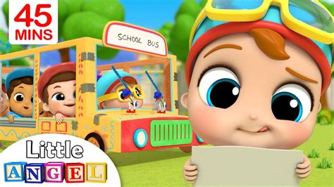 Wheels On The Bus + More | Little Angel Kids Songs & Nursery Rhymes - YouTube