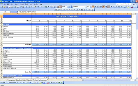 Free Income And Expenses Spreadsheet intended for Free Monthly Expense Sheet Template And Free ...