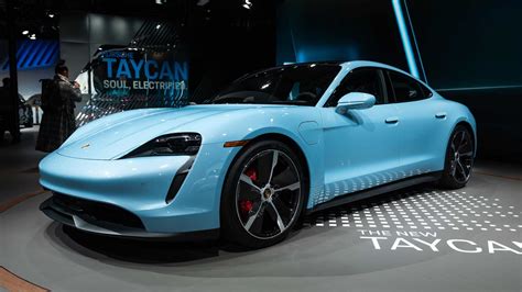 Porsche Taycan 4S Shows Up In LA, Shows Off Its Striking Blue Paint