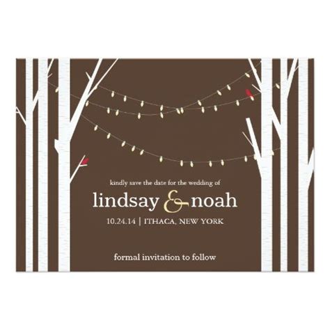 Birch Forest Brown Save the Date Announcements | Save the date, Wood themed wedding, Wedding ...