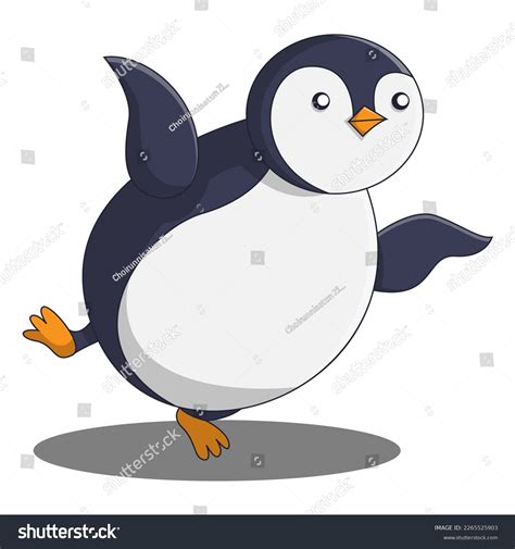 Penguin Flying Cartoon Vector Illustration Stock Illustration ...